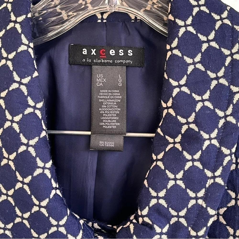 Liz Claiborne Sz Lg Double Breasted Short Sleeve Coat Old Money Preppy Career